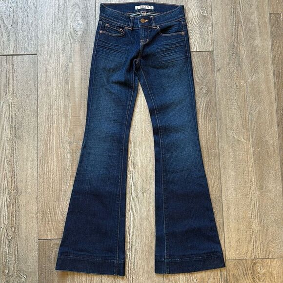 Vintage Y2K 00’s J Brand Dark Indigo Wash Low Rise Flare Jeans - Picture 4 of 7
